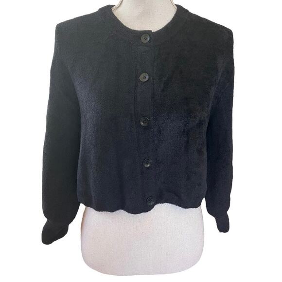 Alice + Olivia Black Super Soft Oversized Button Cardigan XS - Picture 2 of 5